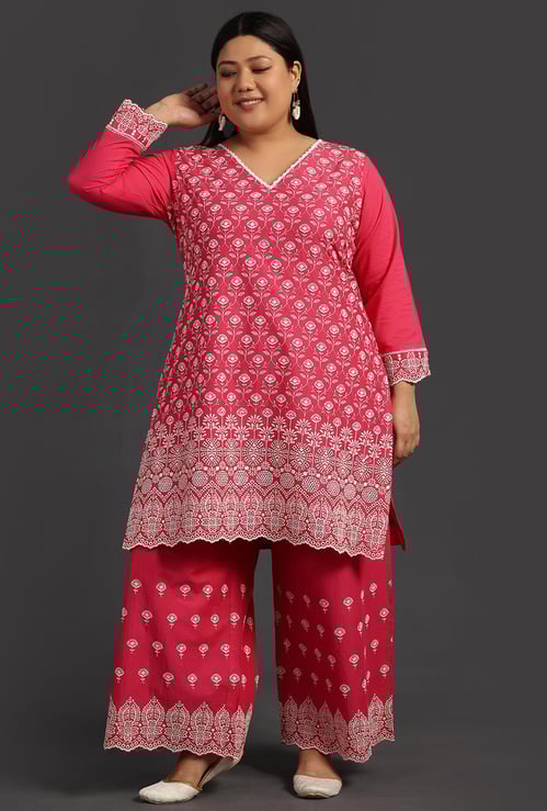 EXTRA LOVE BY LIBAS Women Embroidered Kurta Set
