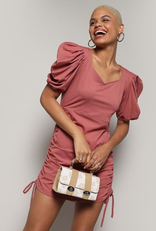CAMPUS SUTRA Women Ruched Mini Dress