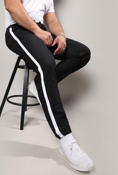 INSTAFAB PLUS Men Solid Paneled Regular Fit Jeans