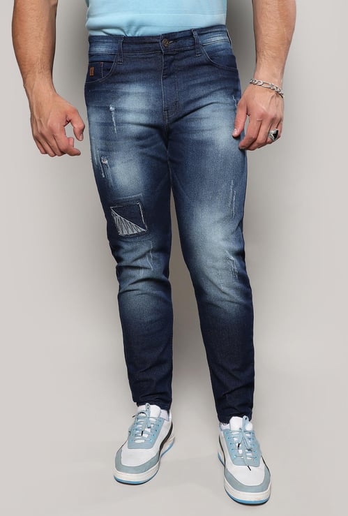 INSTAFAB PLUS Men Embroidered Patch Regular Fit Jeans