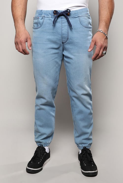 INSTAFAB PLUS Men Stonewashed Regular Fit Jogger Jeans