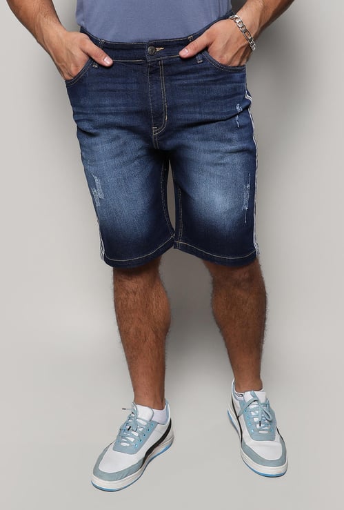INSTAFAB PLUS Men Distressed Denim Shorts