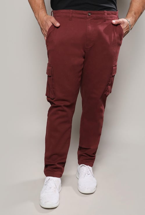 INSTAFAB PLUS Men Solid Regular Fit Cargo Trousers