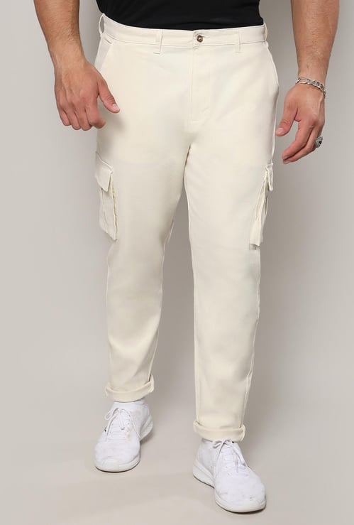 INSTAFAB PLUS Men Solid Cargo Trousers