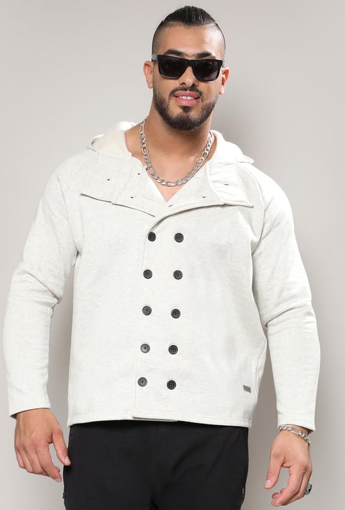 INSTAFAB PLUS Men Double-Breasted Hooded Jacket