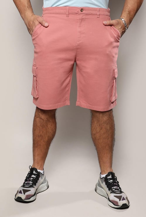 INSTAFAB PLUS Men Solid Cargo Shorts