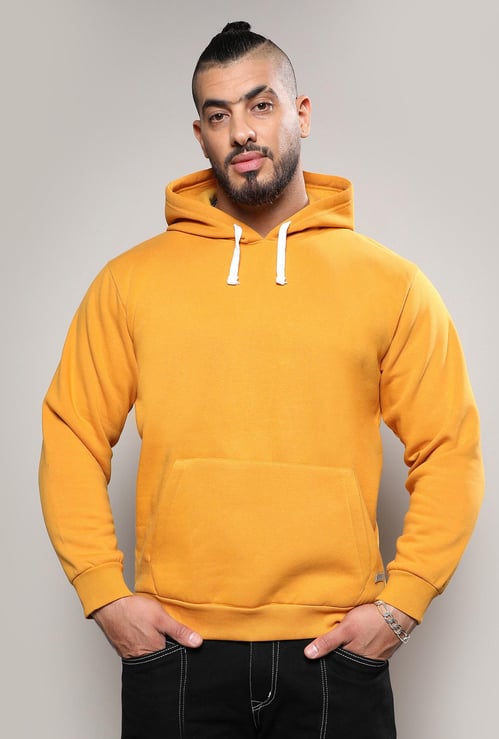 INSTAFAB PLUS Men Solid Hooded Sweatshirt