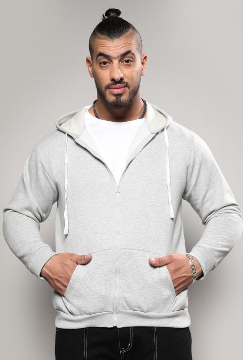 INSTAFAB PLUS Men Solid Hooded Sweatshirt