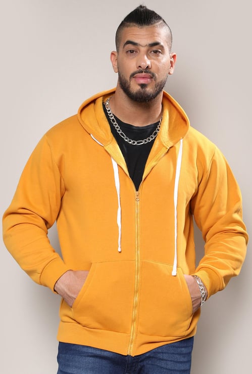 INSTAFAB PLUS Men Solid Hooded Sweatshirt