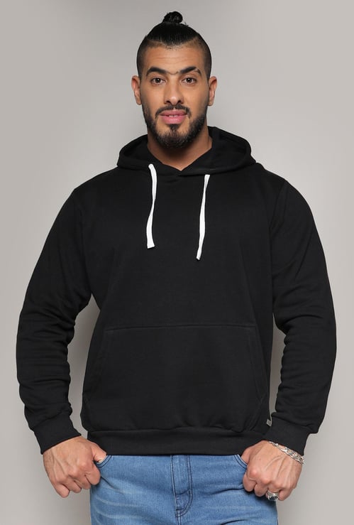 INSTAFAB PLUS Men Solid Hooded Sweatshirt