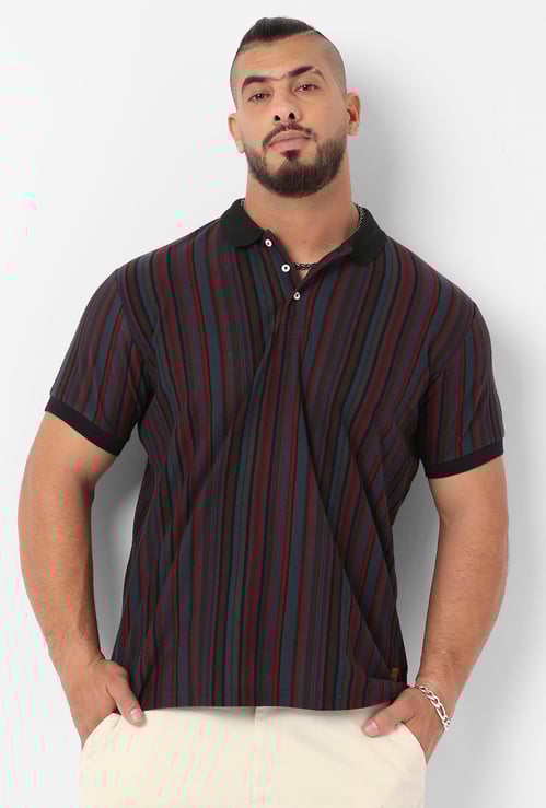 INSTAFAB PLUS Men Striped Polo T-shirt