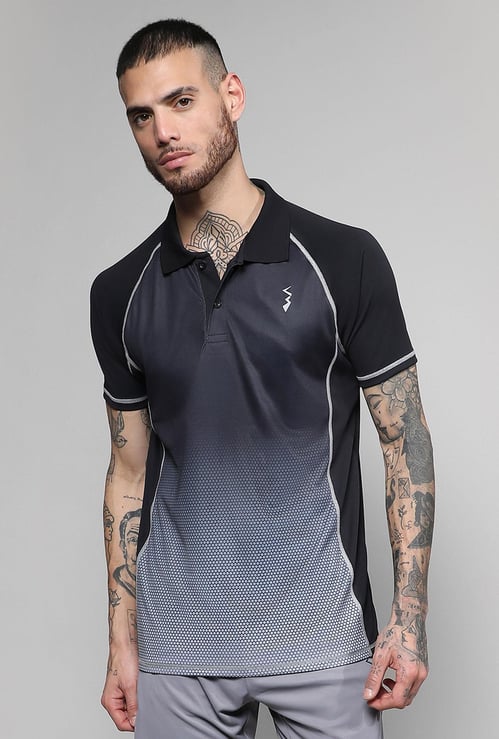 CAMPUS SUTRA Men Printed Activewear Polo T-Shirt