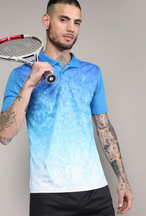 CAMPUS SUTRA Men Printed Activewear Polo T-shirt