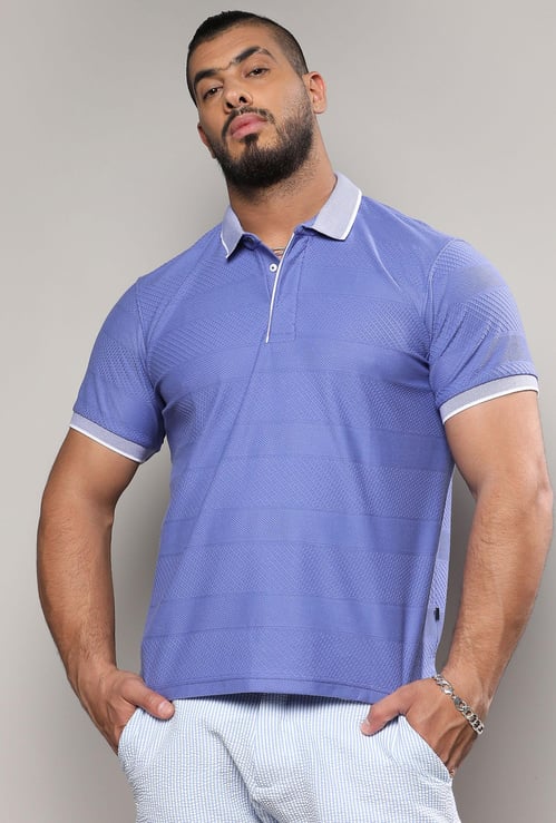 INSTAFAB PLUS Men Striped Regular Fit Polo T-shirt