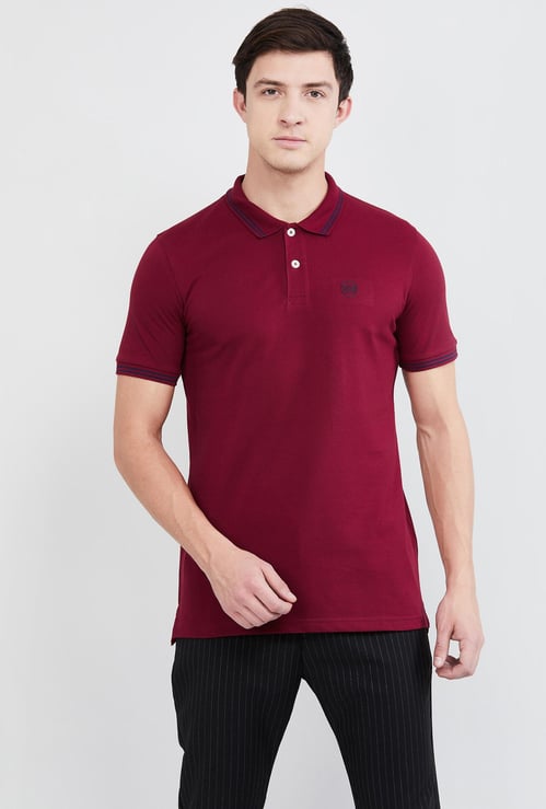 Men Slim Fit Solid Polo T-shirt