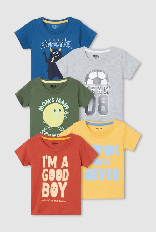 Boys Graphic Printed T-shirt - Pack of 5