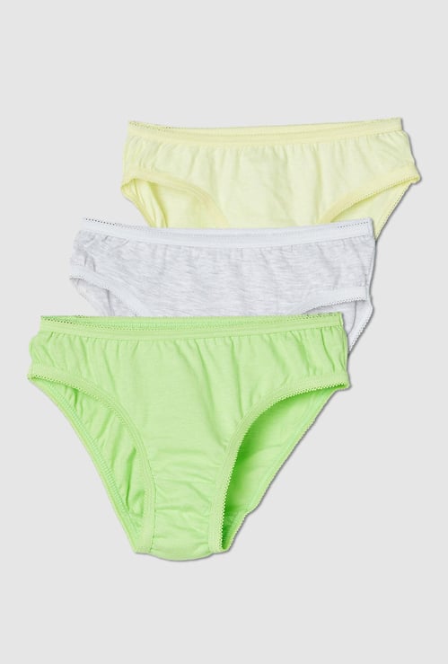 Girls Solid Panties - Pack of 3