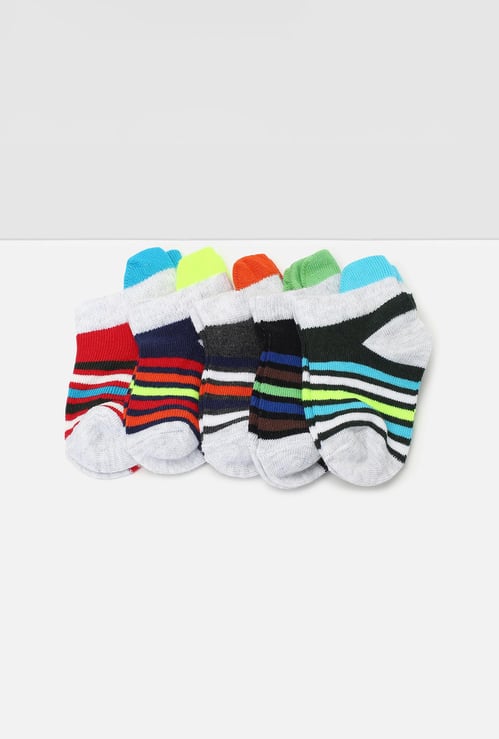 Boys Striped Ankle-Length Socks - Pack of 5