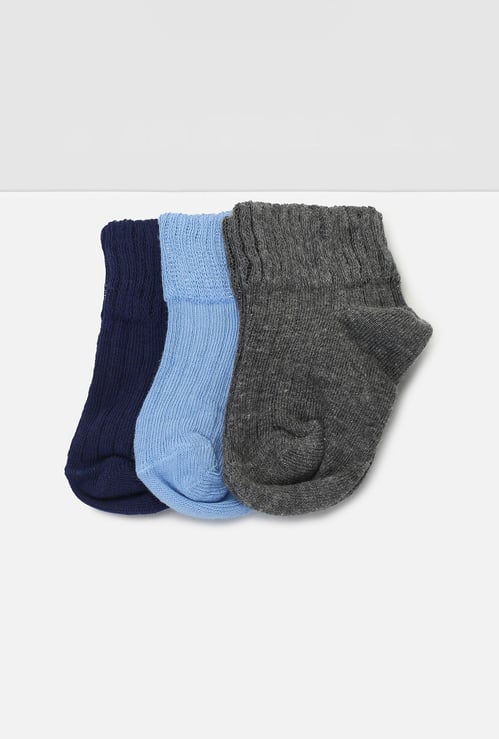 Boys Assorted Knit Ankle-Length Socks - Pack of 3