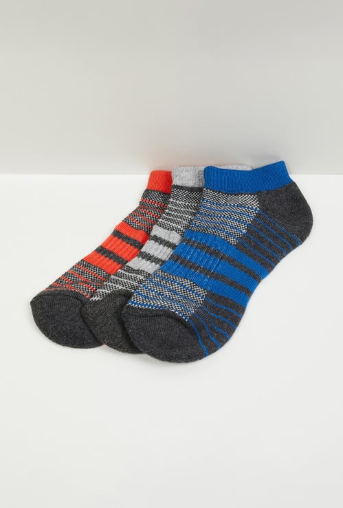 Boys Striped Ankle-Length Socks - Pack of 3