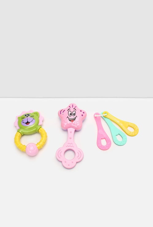 Kids Colourblock Teether and Rattle - Set of 3