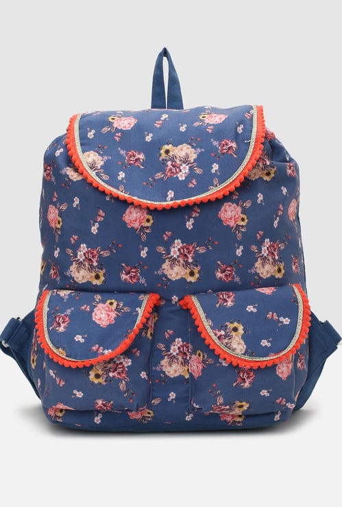 Girls Floral Printed Backpack