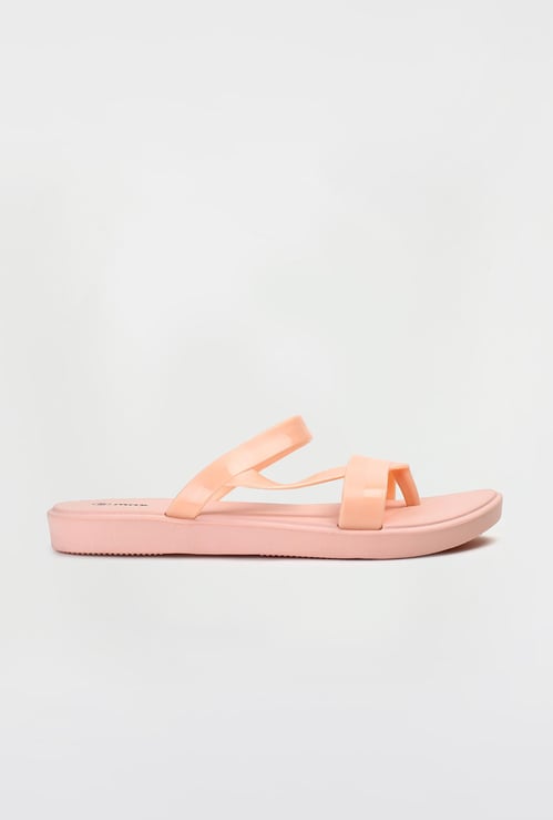 Women Solid Open-Toe Sliders