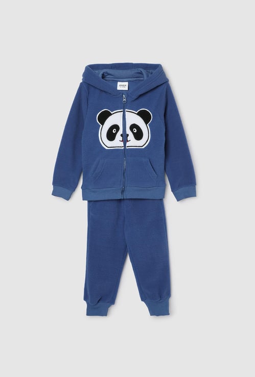 Boys Panda Applique Teddy Sleepwear Set