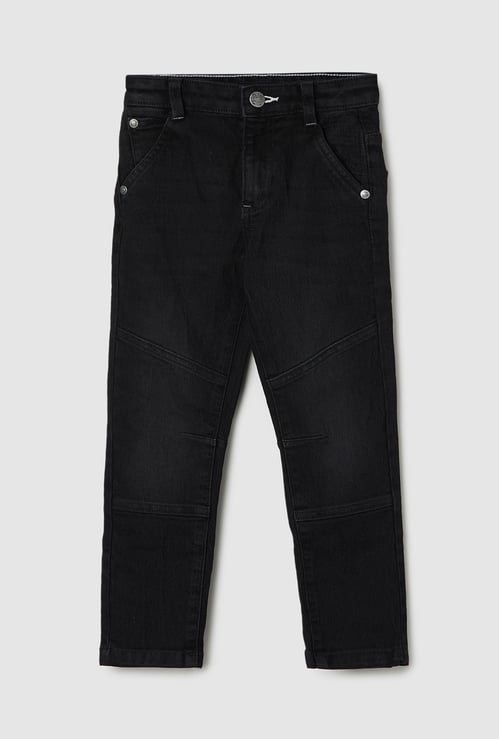 Boys Washed Panelled Regular Fit Jeans