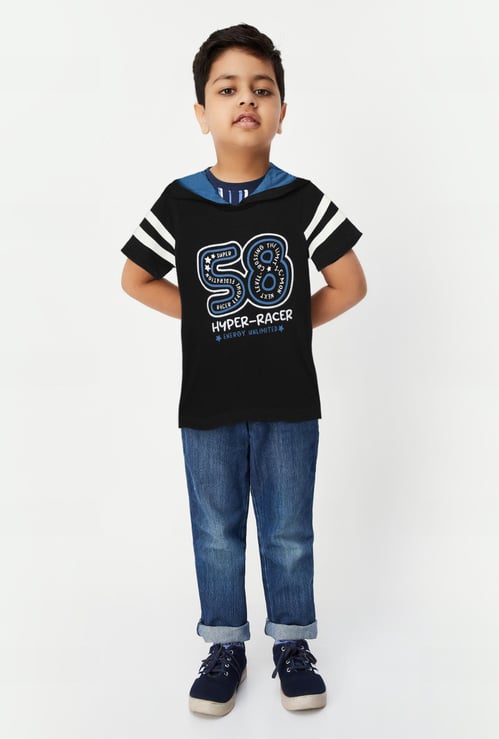 Boys Printed Hooded T-shirt