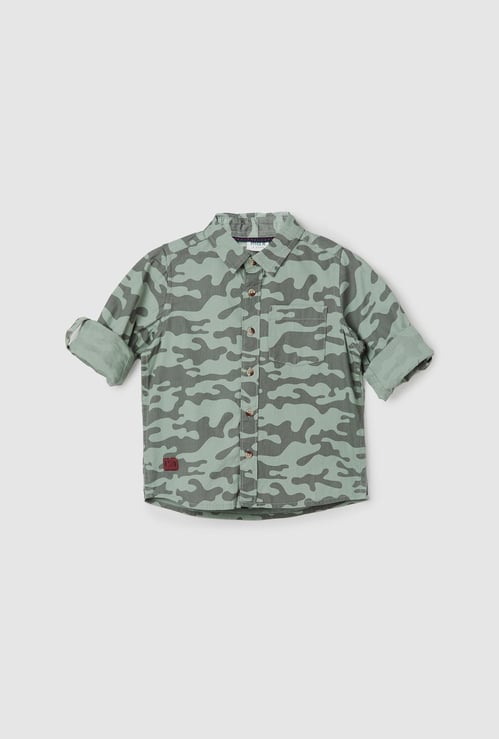 Boys Camouflage Printed Shirt