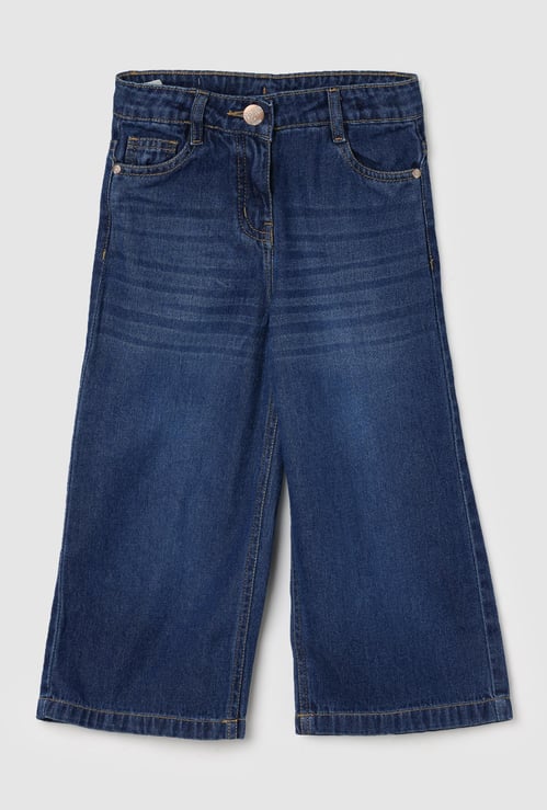 Girls Washed Flared Jeans