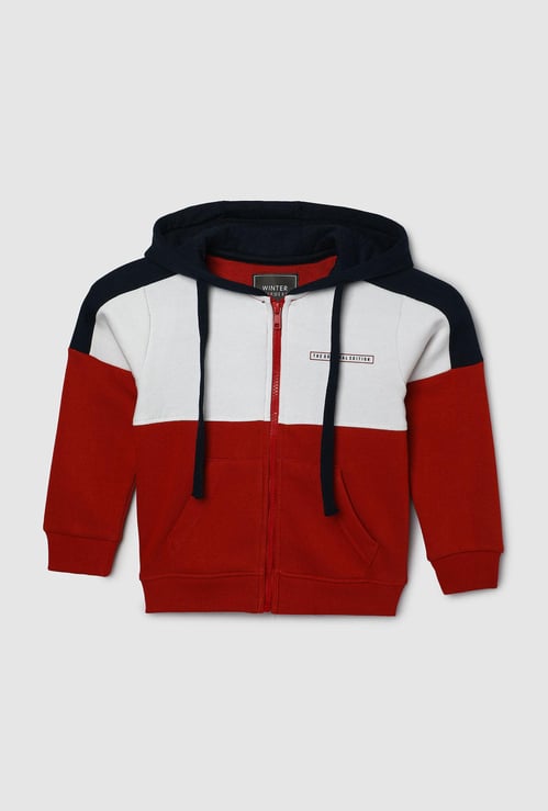 Boys Colourblocked Hooded Sweatshirt