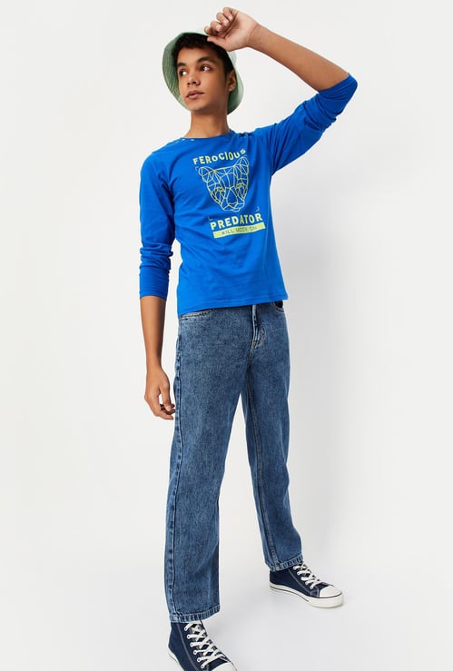 Boys Relaxed Fit Washed Jeans