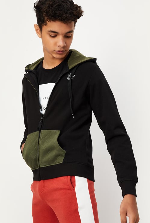 Boys Colourblocked Hooded Sweatshirt