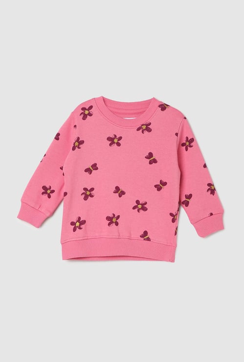 Girls Floral Printed Sweatshirt