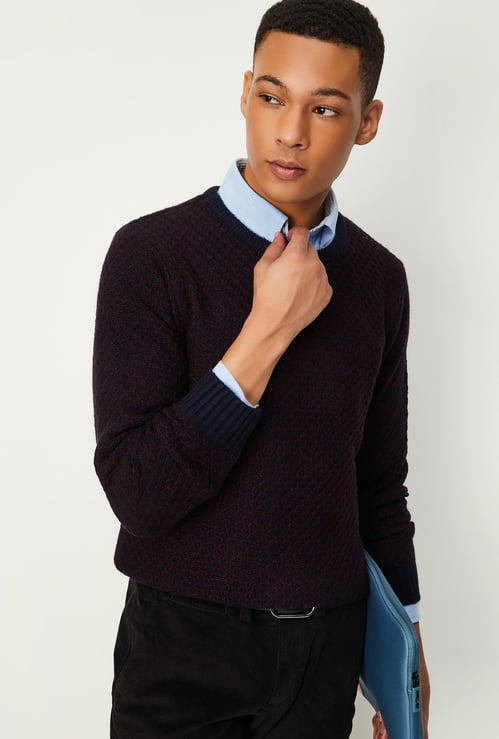 Men Knitted Reversible Sweater