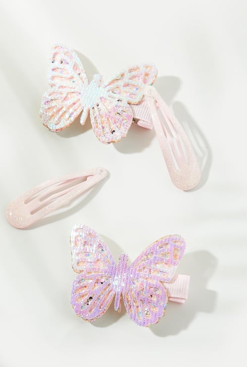 Girls Shimmery Assorted Hair Clips - Pack of 4