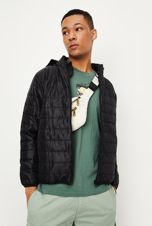 Men Hooded Packable Puffer Jacket