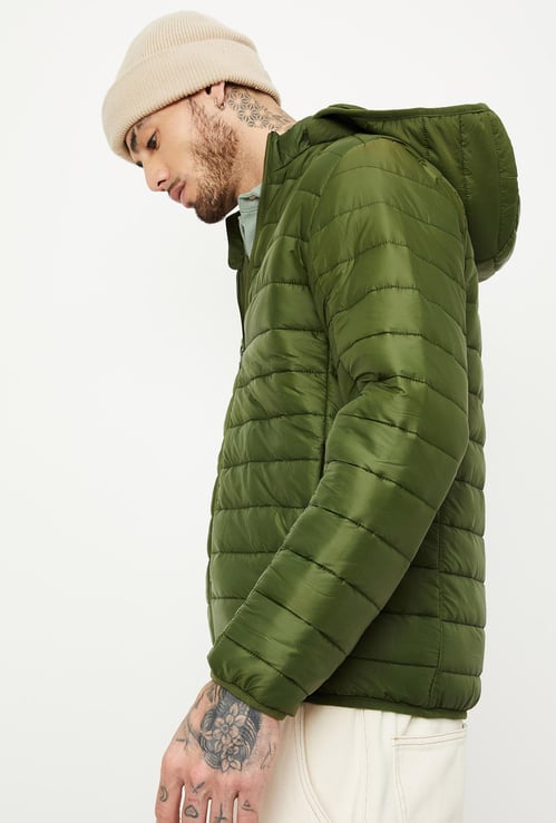 Men Hooded Packable Puffer Jacket