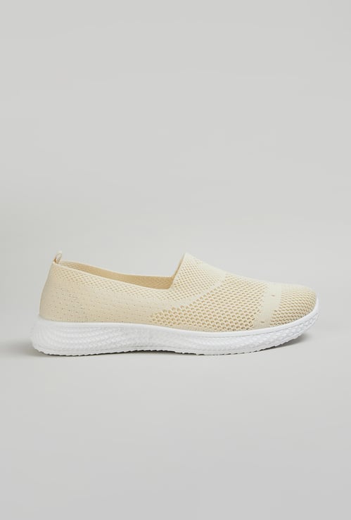 Women Textured Slip-On Casual Shoes