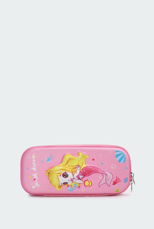 Kids Mermaid Print Pencil Box