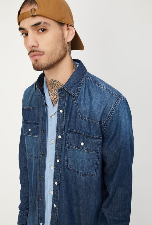 Men Washed Denim Shirt