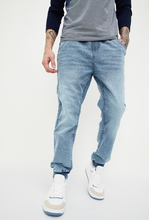 Men Washed Carrot Fit Denim joggers