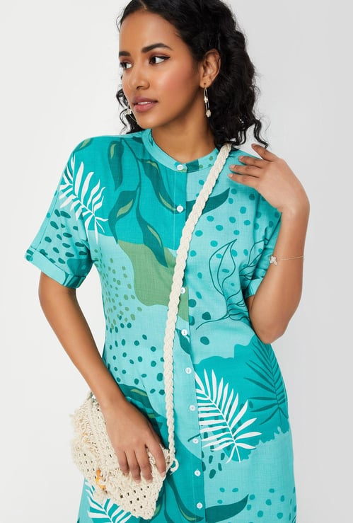 Women Printed Shirt Dress