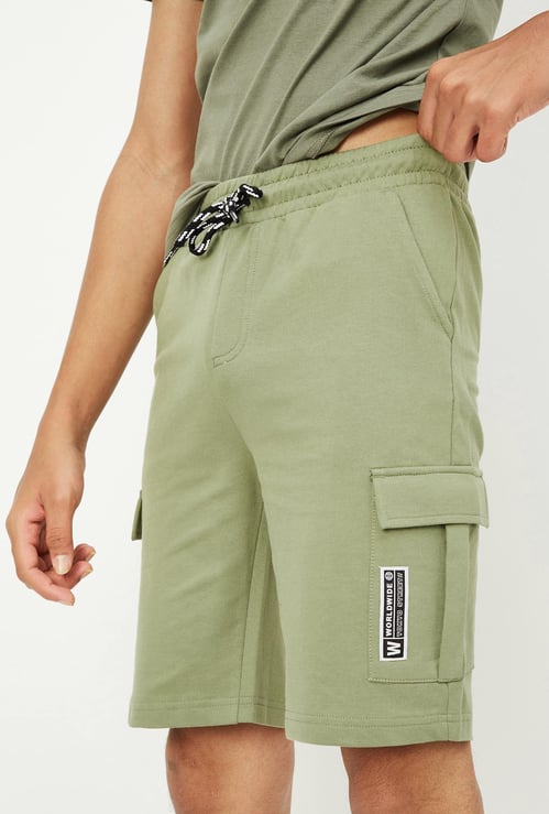 Boys Solid Cargo Shorts