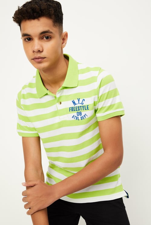 Boys Striped Polo T-shirt