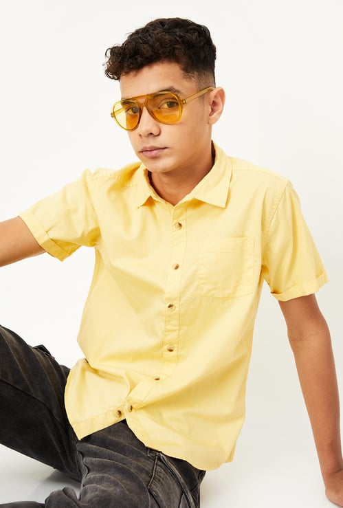 Boys Solid Poplin Shirt