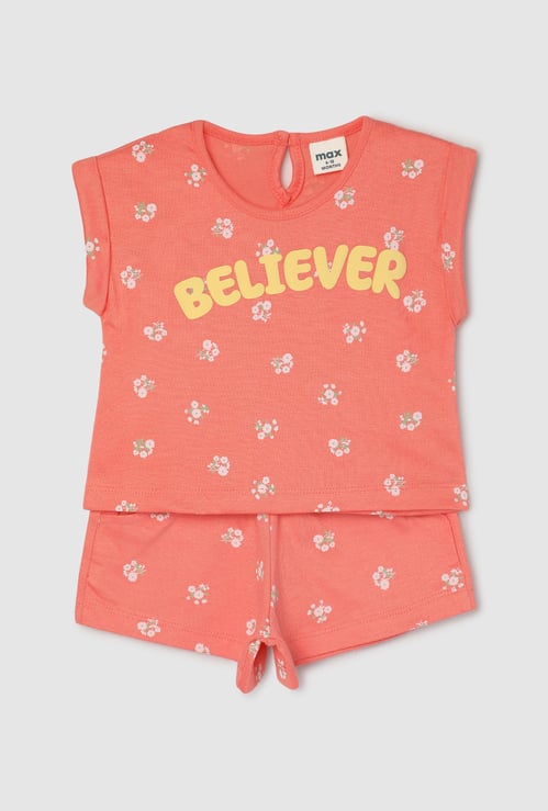 Girls Printed Sleepwear Shorts Set