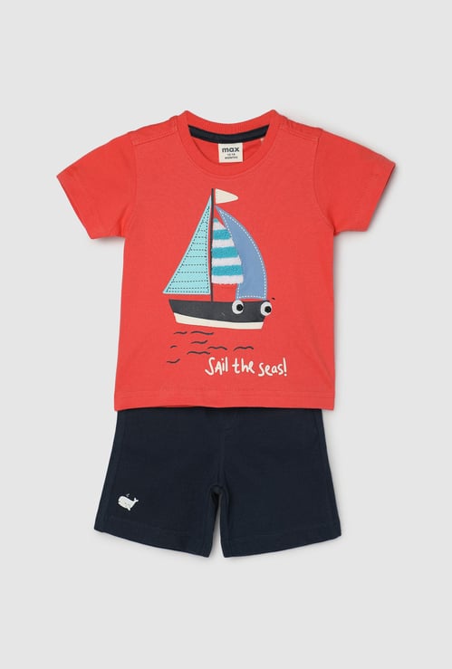 Boys Applique Sleepwear Shorts Set